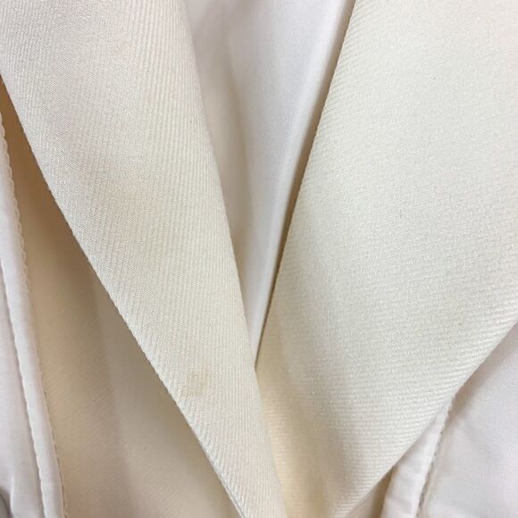 Grey Lab Down Filled Jacket Womens Small Ivory Designer Chic Boho Goose Feathers - Picture 8 of 16